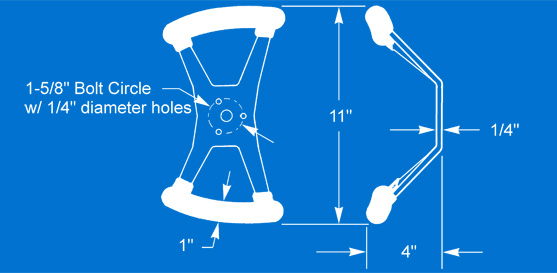 Butterfly Steering Wheel Dimensional Diagram