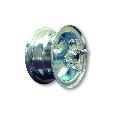 Part No. 1027, 5" Multi-Purpose Steel Wheel, 2 Halves & 5/8" Ball Bearing Flanged Hub with Bolts