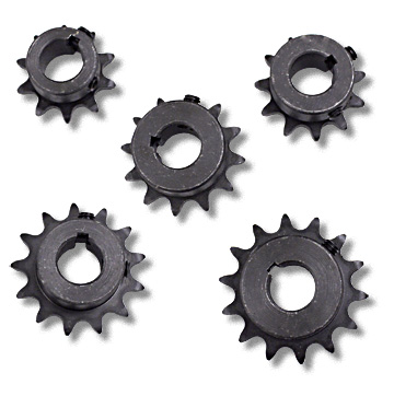 Part Nos. 1970, 1971, 1972, 1973, 1974, "B" Type Engine Sprockets, Steel, #415 CHAIN, 3/4" BORE, 3/16" KEYWAY, 5/16-18 SET SCREW, 10 through 14 TOOTH