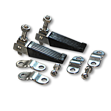 Mini-Bike Folding Foot Pegs, Pair, with Mounting Clamps, Part No. 2239