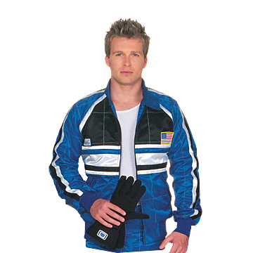 Part No. 1521, Adult "Volare" Racing Jacket, Blue with Black and White Accents