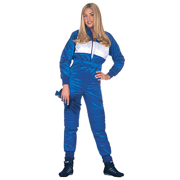 Part No. 1677, Adult Racing Suit, Antron® Blue, White Chest Panel