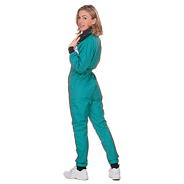 Part No. 1677, Adult Racing Suit, Nylon 420, Teal with White Chest Panel